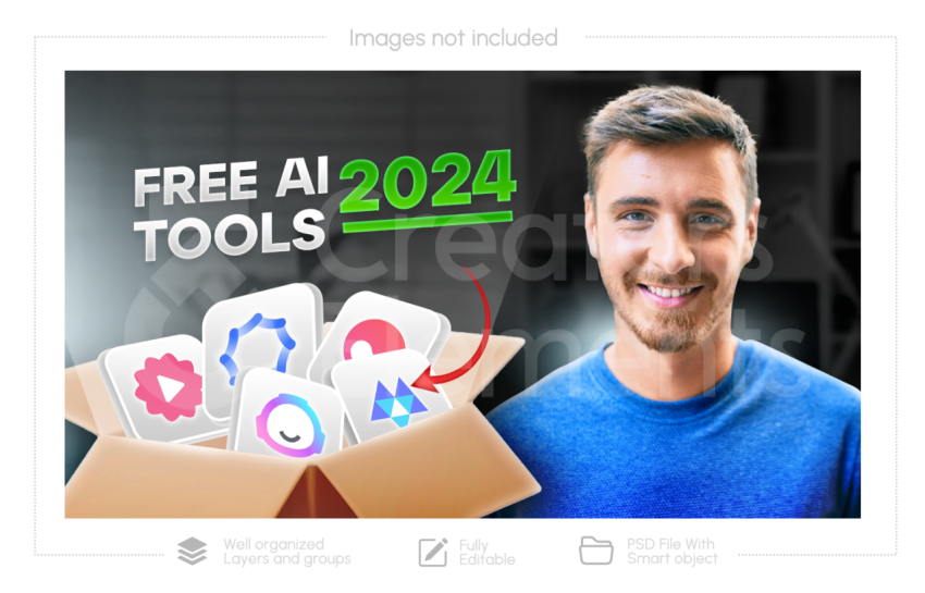 Ai Tools YouTube Thumbnail PSD Template